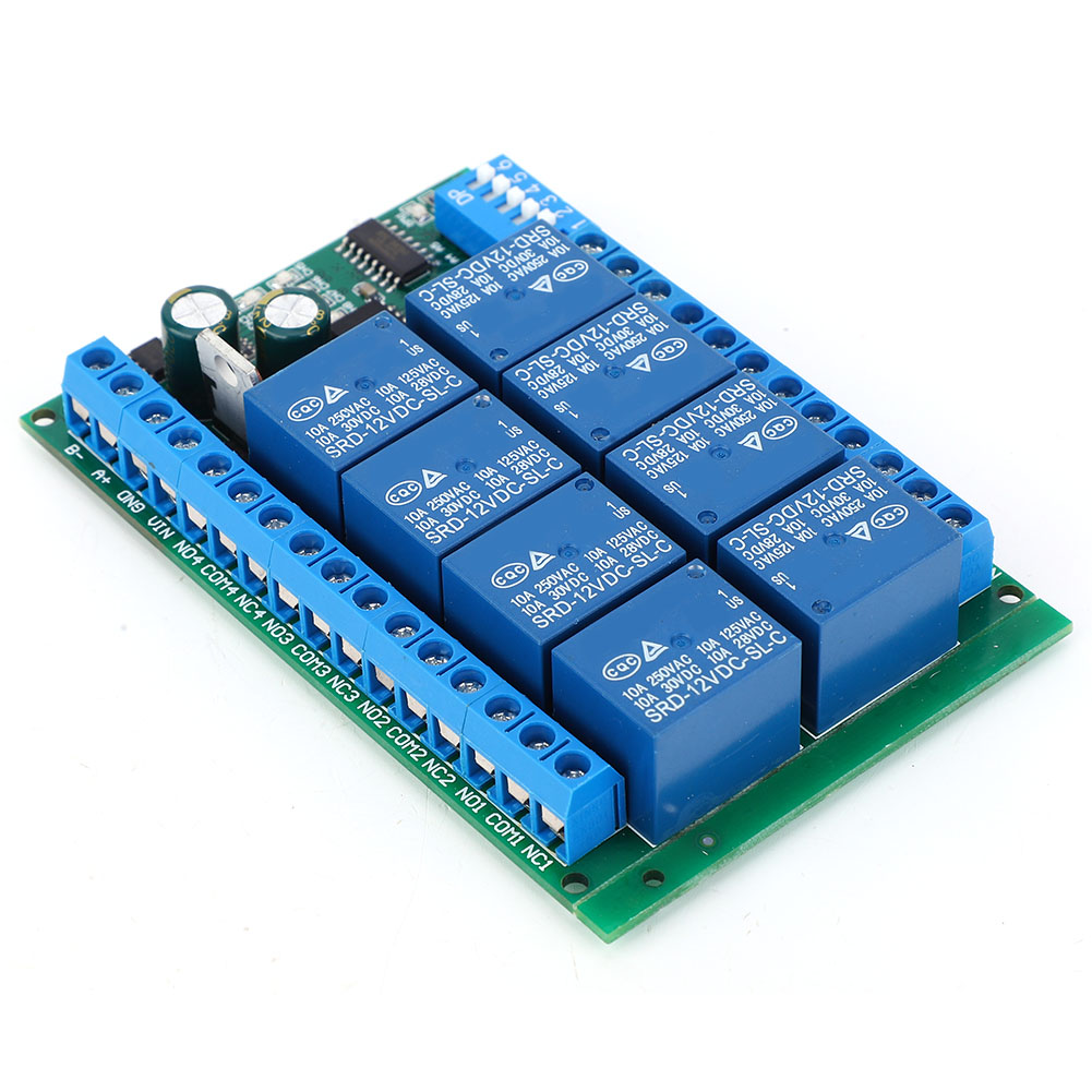 Carte De Module De Commande Programmable À 8 Canaux Rs485 Pour Relais 12 V Cc