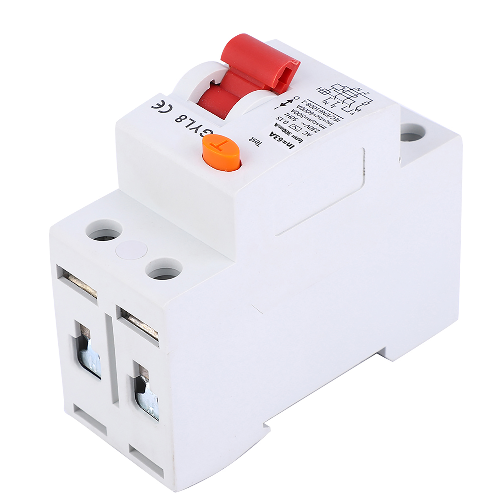 Disjoncteur Gyl8 2p 230 V Ca 50/60 Hz Ip20, Protection Contre Les Fuites De Courant, 2p-63 A-300 Ma