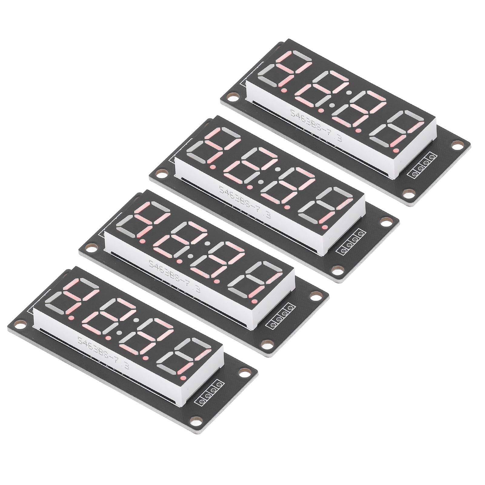 Lot De 4 Afficheurs Led Numériques À 4 Chiffres, Module D'Horloge 7 Segments Tm1637 0,56 Pouce Rouge Mra041d