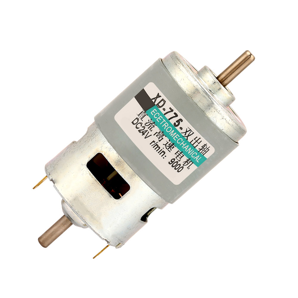 Moteur 775 50w Moteur Cc À Double Arbre Haute Puissance Et Couple Élevé (24v 9000 Tr/min Sans Support)