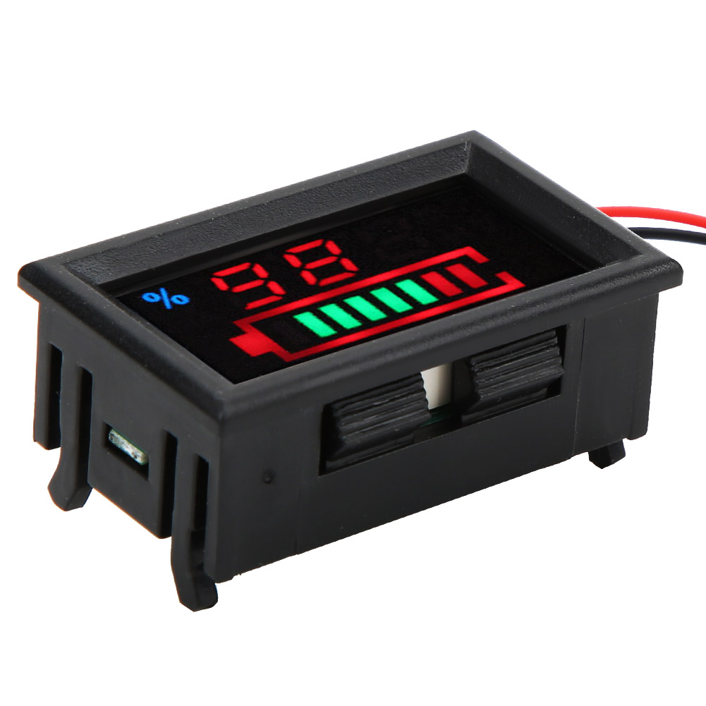 Testeur De Tension Et D'Électricité Numérique Yb27ve Pour Voiture Électrique : Double Affichage Led, Indicateur De Puissance De La Batterie (batterie Au Plomb-acide 96 V)