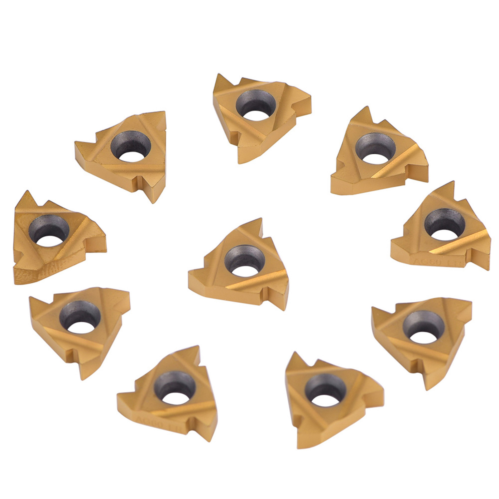 Lot De 10 Plaquettes De Coupe En Carbure Pour Tournage Cnc, Avec Boîte.