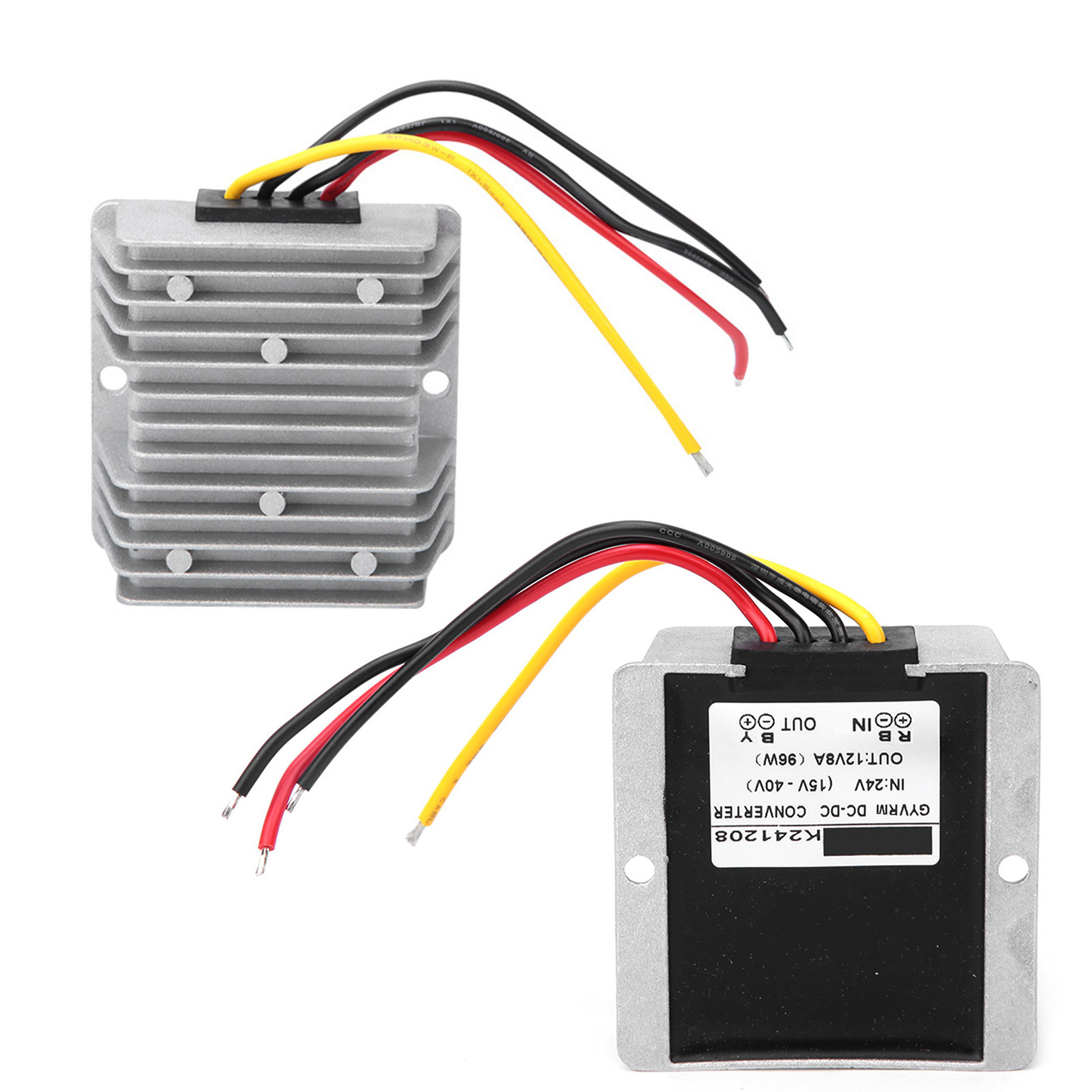 Convertisseur De Puissance 24 V Vers 12 V 8 A 96 W, Module Abaisseur De Tension Cc Avec Boîtier En Aluminium
