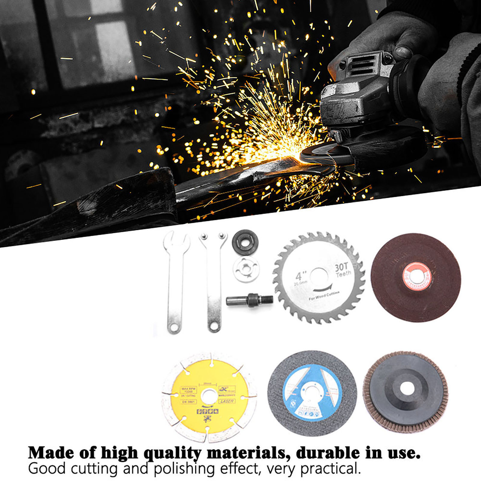 Accessoire Pour Perceuse Électrique, Conversion De Meuleuse D'Angle, Bielle, Disque De Coupe, Roue De Polissage