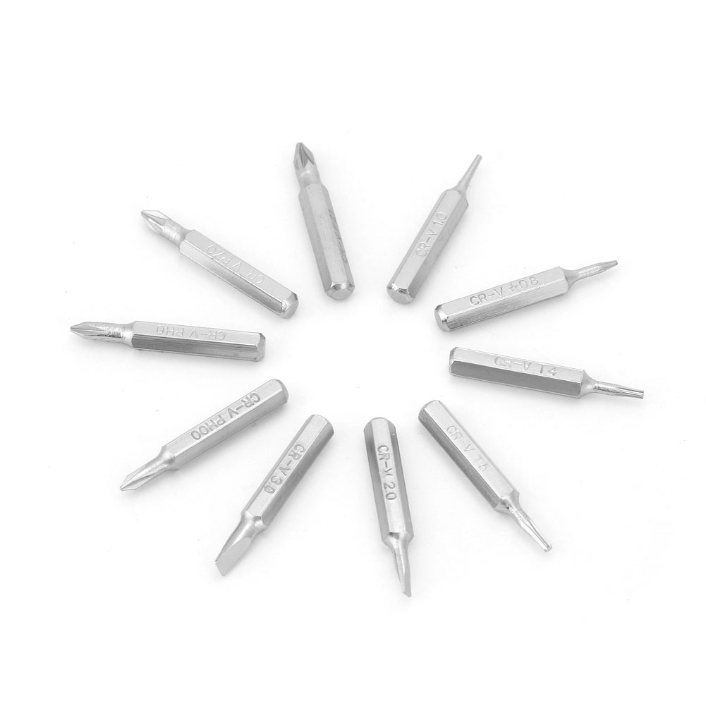 Jeu De 10 Embouts De Tournevis À Tige De 4 Mm Pour Outils De Réparation Ph00/ph0/z1/z0/3.0/2.0/1.0/t5/t4/star 08