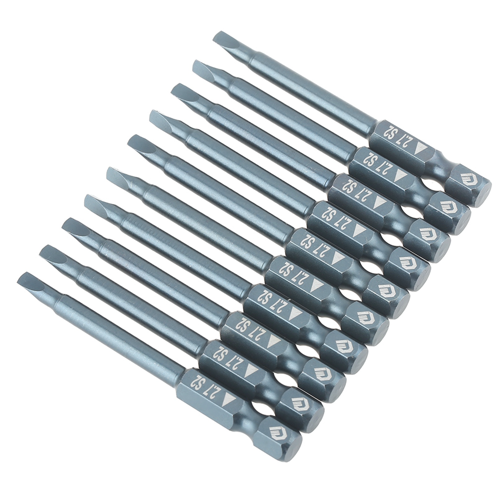 Jeu De 10 Embouts De Tournevis Triangulaires En Acier Allié S2, Tige De 65 Mm (1/4 Pouce), Dimensions : H6,3 X 65 Mm X 2,7 Mm