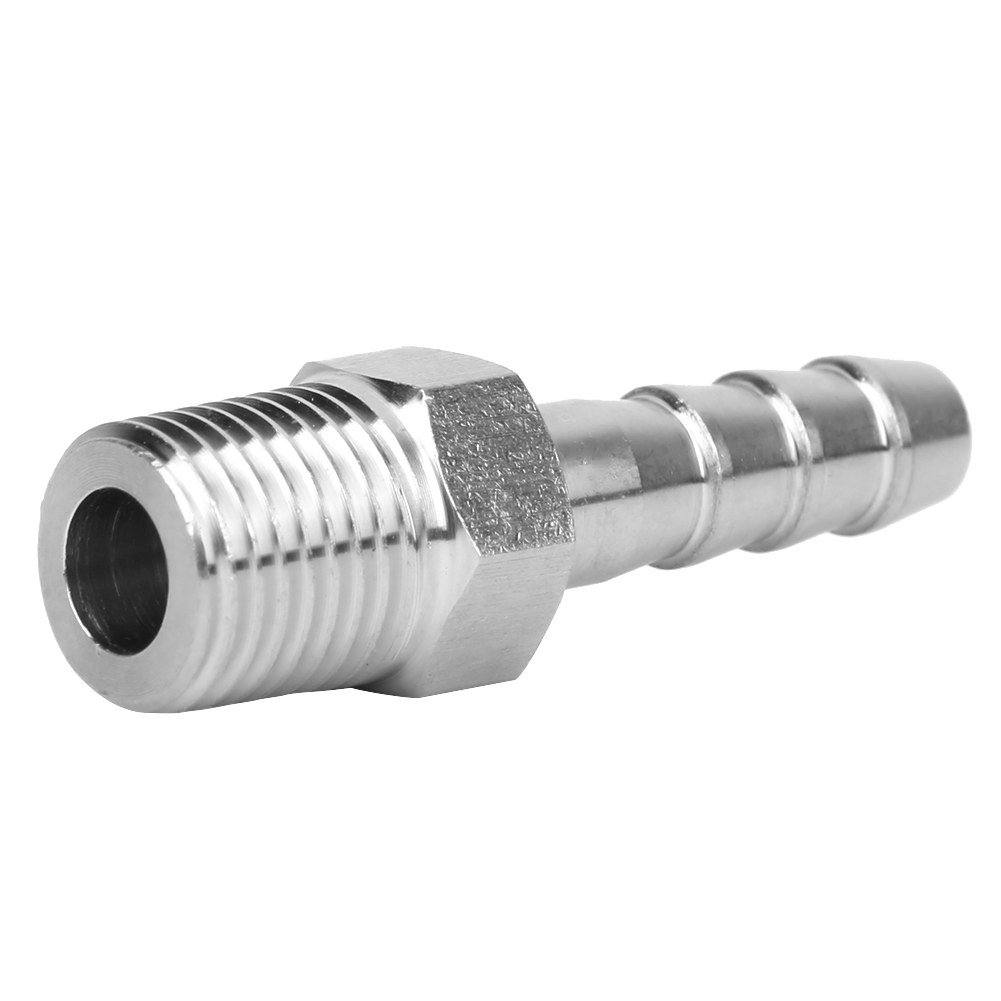 2 Pièces Connecteur Mâle Fileté Bspt En Acier Inoxydable 1/4 Po, Raccord Rapide À Barbes (bspt 1/4-6 Mm)