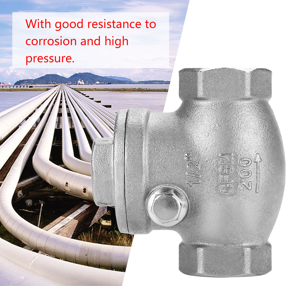 Clapet Anti-retour Unidirectionnel En Acier Inoxydable 1/2" Dn15, Filetage Femelle Wog 200 Psi
