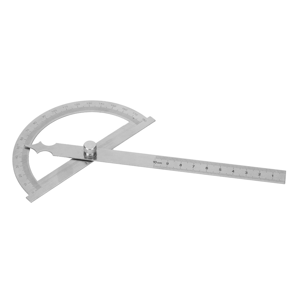 Rapporteur D'Angle Goniomètre En Acier Inoxydable 0-180°, Règle De 15 Cm, 120 X 150 Mm