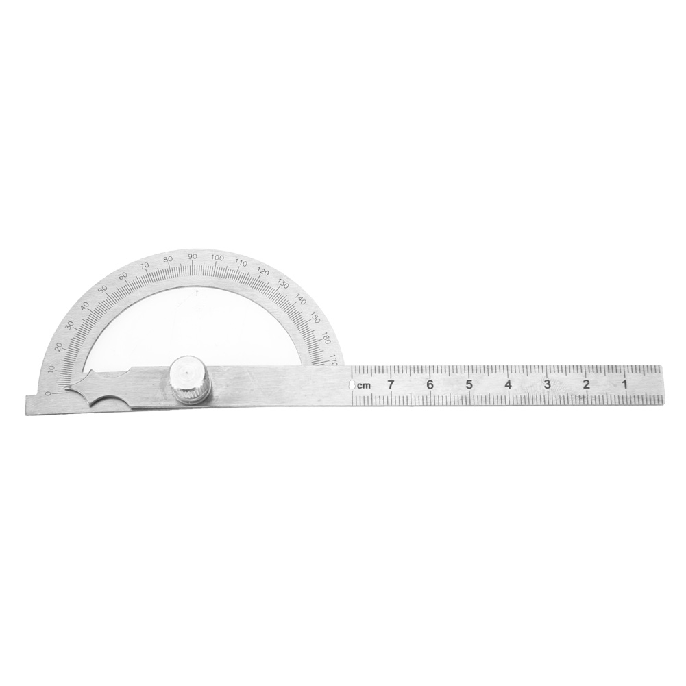 Rapporteur D'Angle Goniomètre En Acier Inoxydable 0-180°, Règle De 15 Cm, 80 X 120 Mm