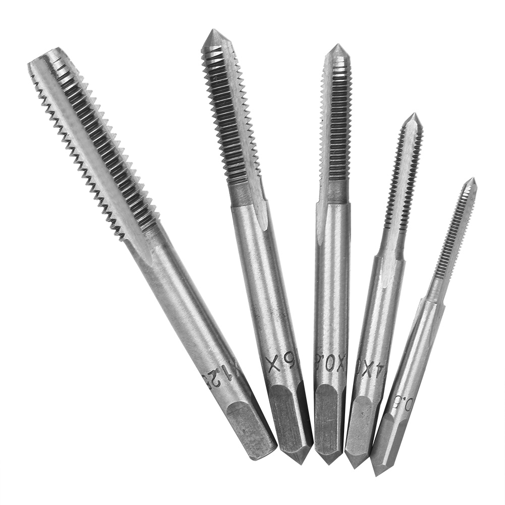Jeu De 5 Tarauds Manuels En Acier Rapide M3 M4 M5 M6 M8 (argenté)