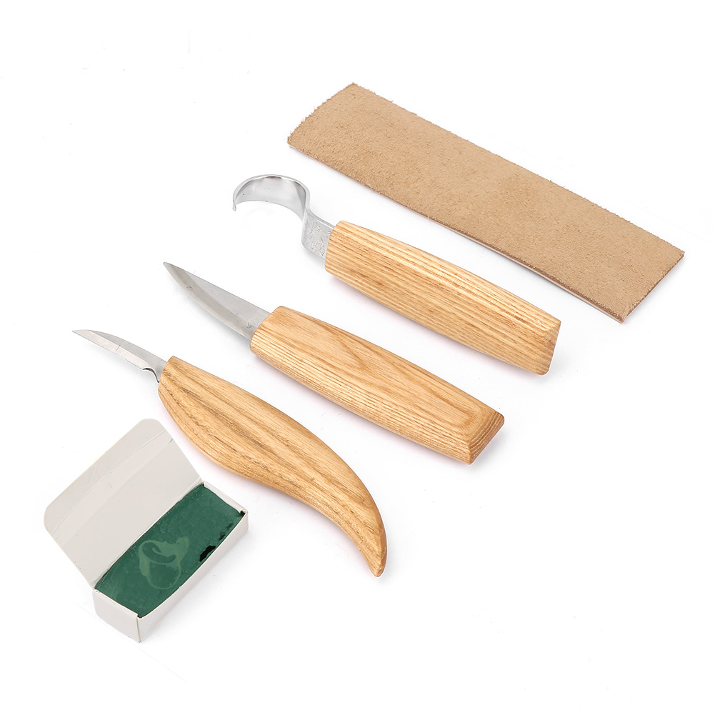 Ensemble De 5 Outils De Sculpture Sur Bois En Acier À Haute Teneur En Manganèse Pour Débutants