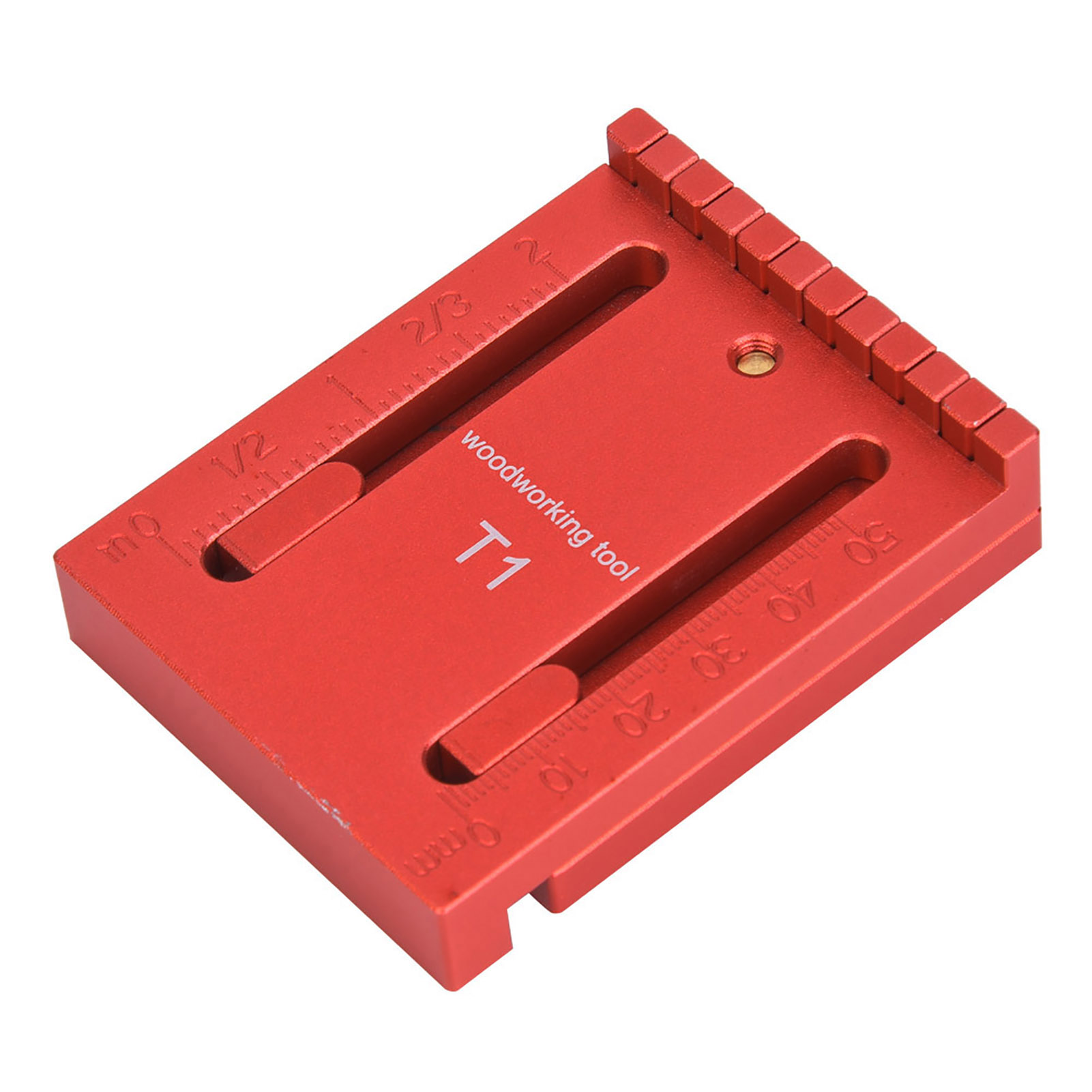 Règle De Mesure De Profondeur En Alliage D'Aluminium Rouge Et Laiton, Outil De Mesure Pour Le Travail Du Bois T1t1