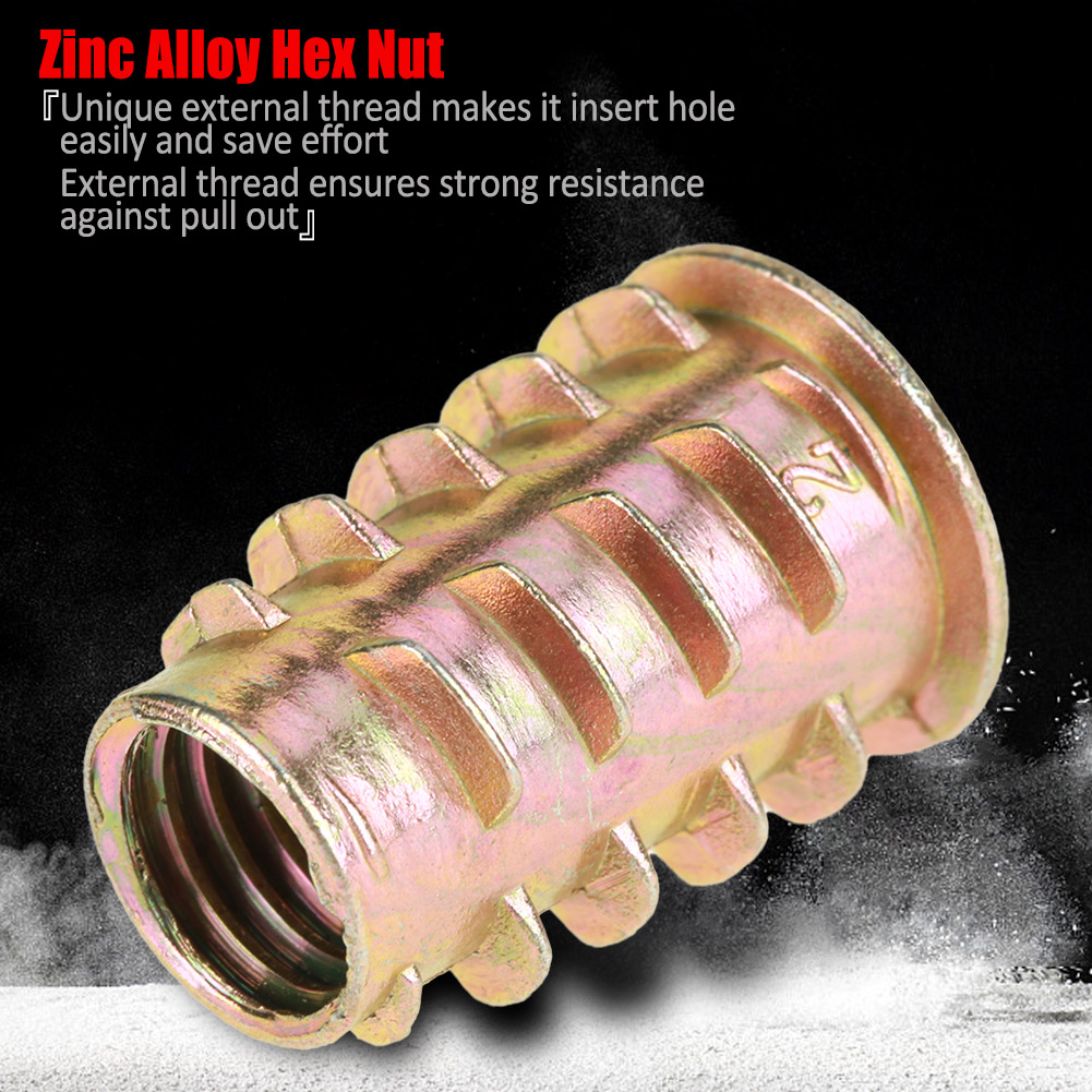 Lot De 10 Écrous Hexagonaux M1025 Mm En Alliage De Zinc Pour Meubles, Filetés Pour Inserts En Bois