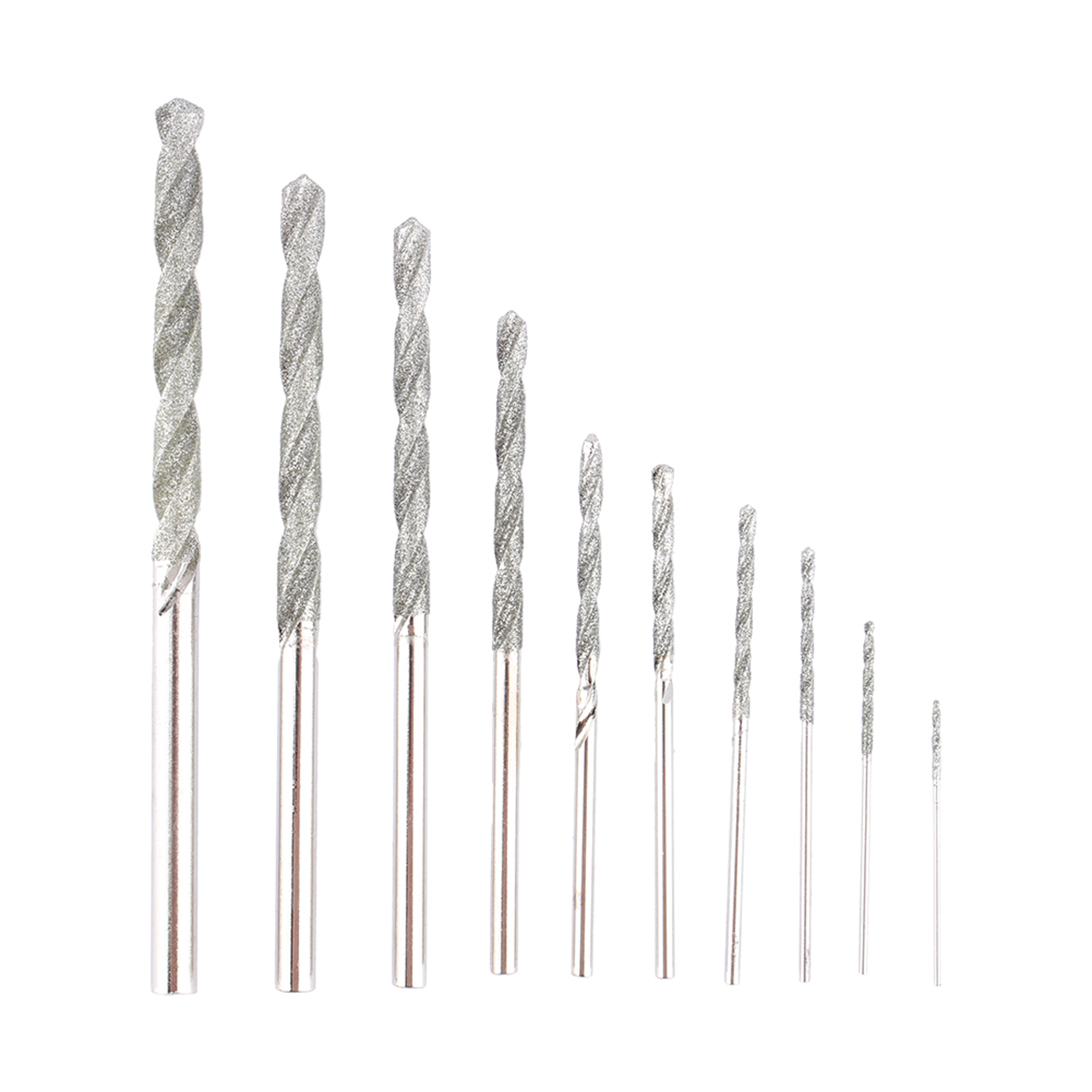 Jeu De 10 Forets À Pointe Diamantée Pour Verre, Carrelage Et Pierre, 0,8 À 4,0 Mm