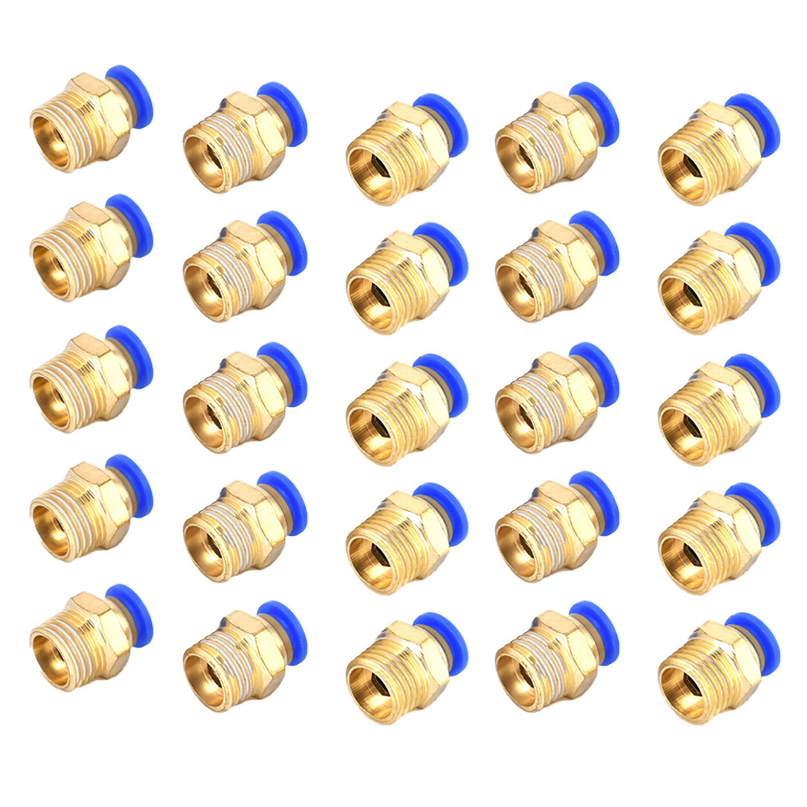 25 Connecteurs Pneumatiques Mâles À Pression Rapide, Adaptateurs De Raccords Rapides Pour Air Comprimé Pc6-02 G1/4