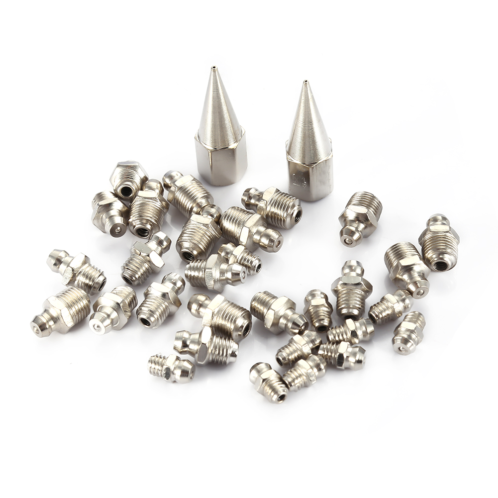Kits D'Assortiment De 32 Graisseurs Zerk En Laiton Durable M6/m8/m10