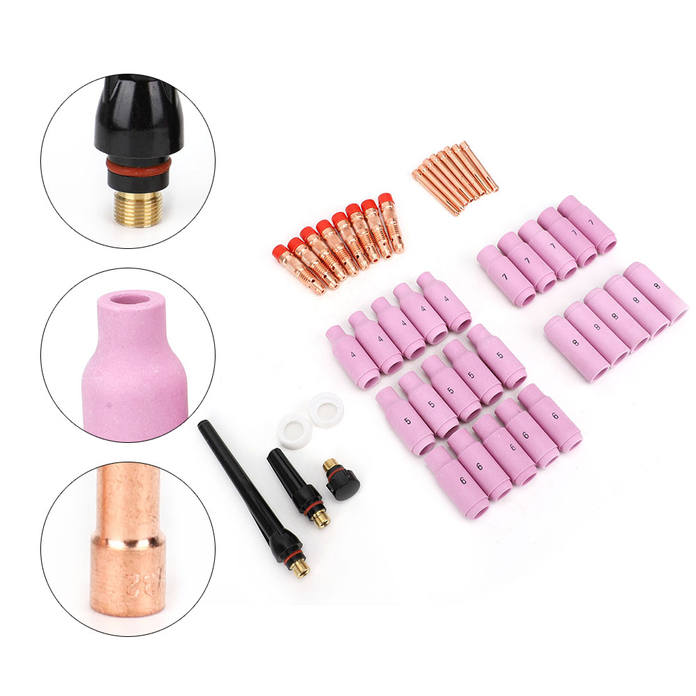 46 Accessoires Pour Pistolet De Soudage Wp-17/18/26 : Torche De Soudage De 0,040 Po, 1/16 Po, 3/32 Po Et 1/8 Po.