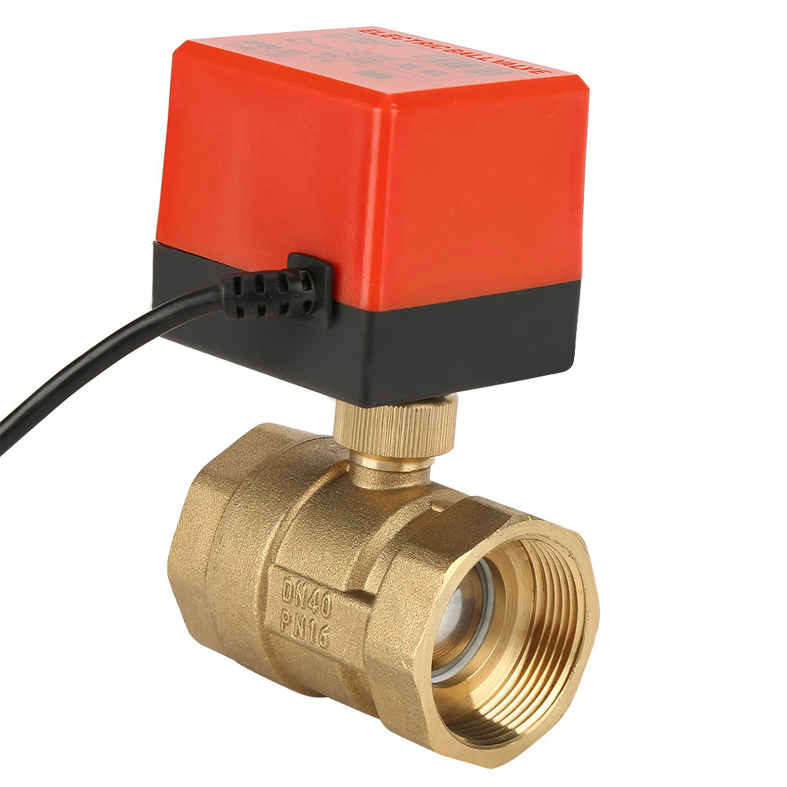 Vanne À Bille Motorisée En Laiton, 2 Voies, 3 Fils, Dn40 G1-1/2", 24 V Cc