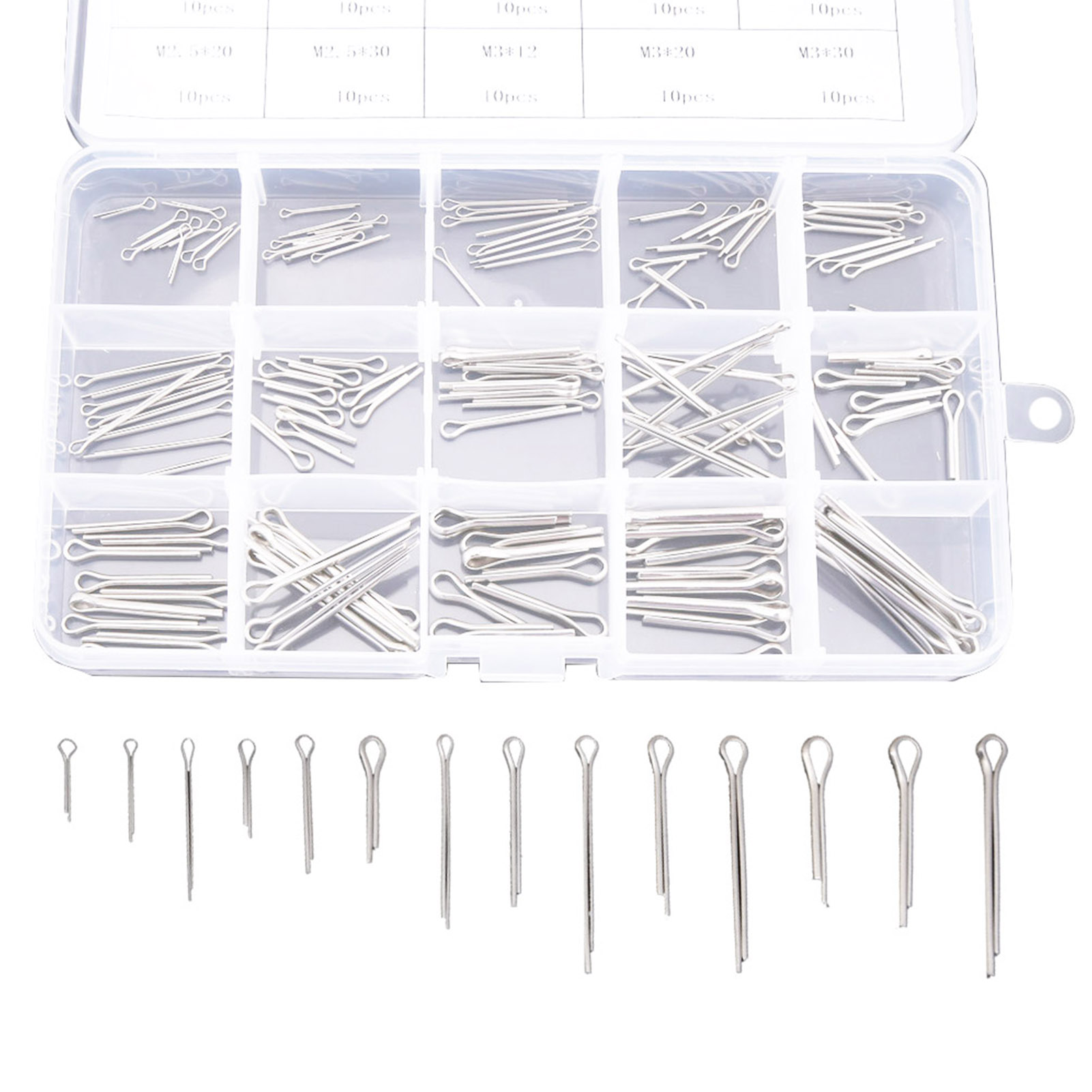 Kit De 150 Goupilles Fendues En Acier Inoxydable 304 (15 Types Différents) M1 Et M3