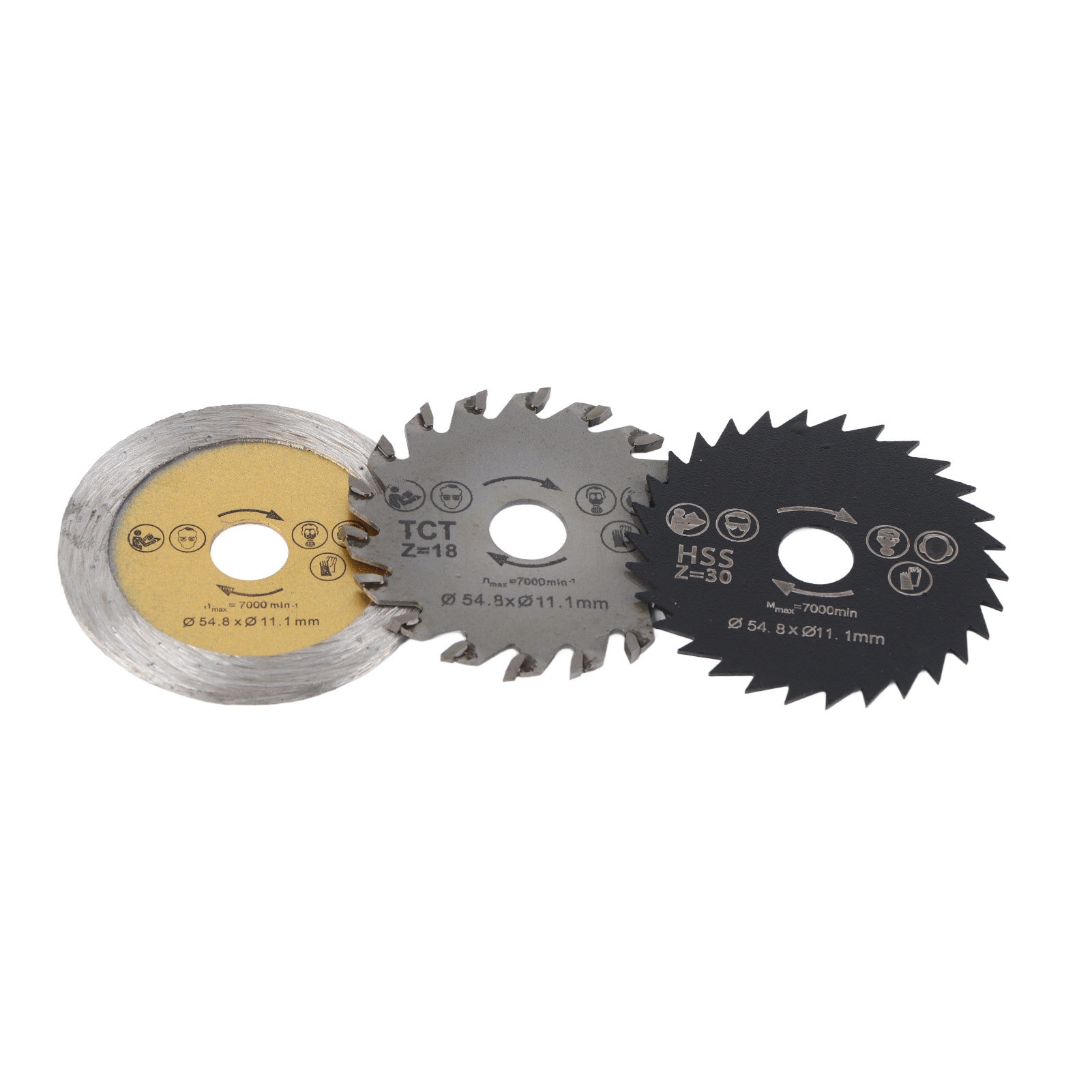 3 Lames De Scie Circulaire Miniatures En Acier Rapide (hss) De 54,8 Mm Pour Bois, Avec Mandrin Pour Outil Rotatif