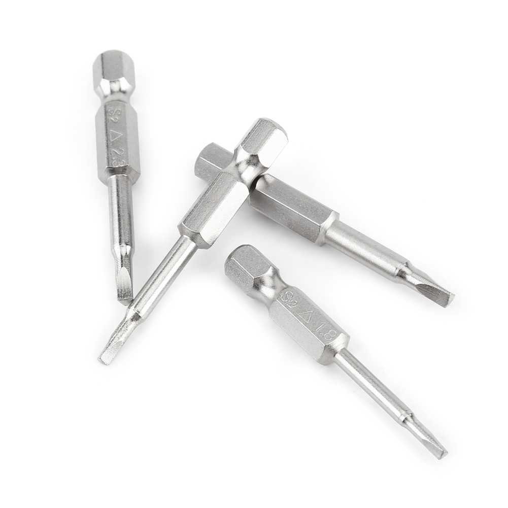 Lot De 4 Embouts De Tournevis Triangulaires De 50 Mm, Diamètres Δ1,8/δ2,0/δ2,3/δ2,7, Tige Hexagonale 1/4 Pouce