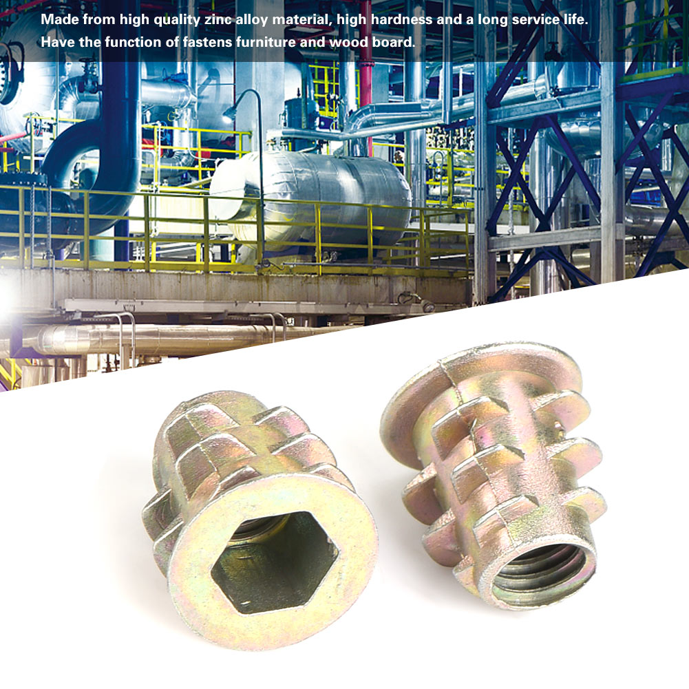 100 Écrous À Tête Hexagonale Creuse M4 M5 En Alliage De Zinc Pour Meubles En Bois (m510)