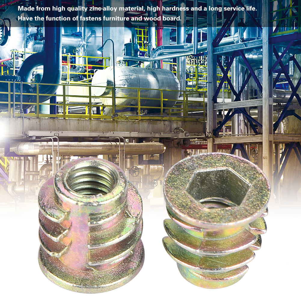 50 Écrous À Tête Hexagonale Creuse En Alliage De Zinc M4 M5 Pour Meubles En Bois (m48)
