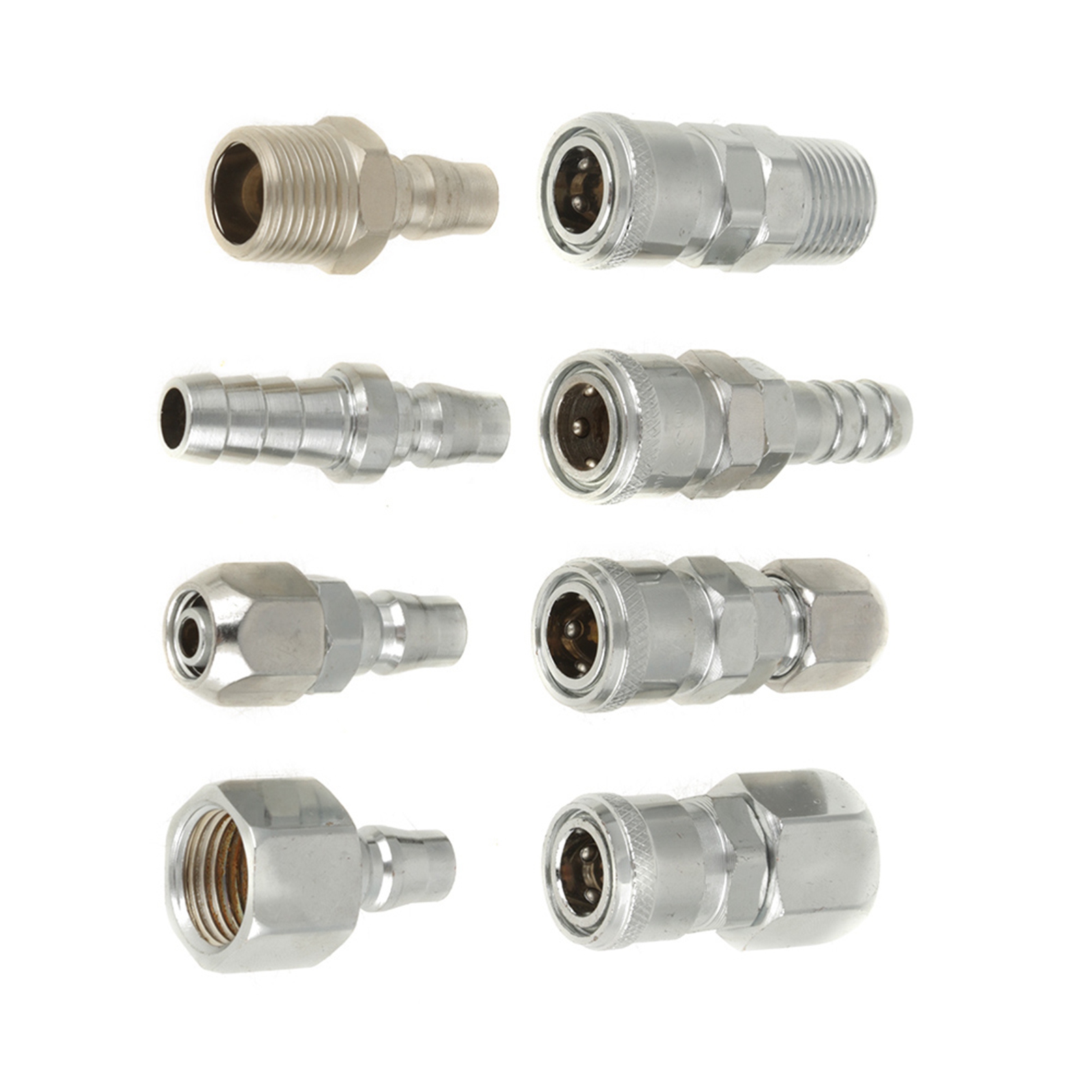 Ensemble De 8 Raccords Rapides Bsp 1/2" Pour Tuyau De Compresseur D'Air Pneumatique