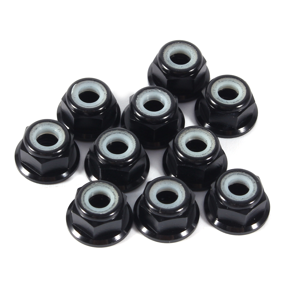Écrous Autobloquants Hexagonaux M4 À Insert Nylon Anodisé, Lot De 10, En Alliage D'Aluminium