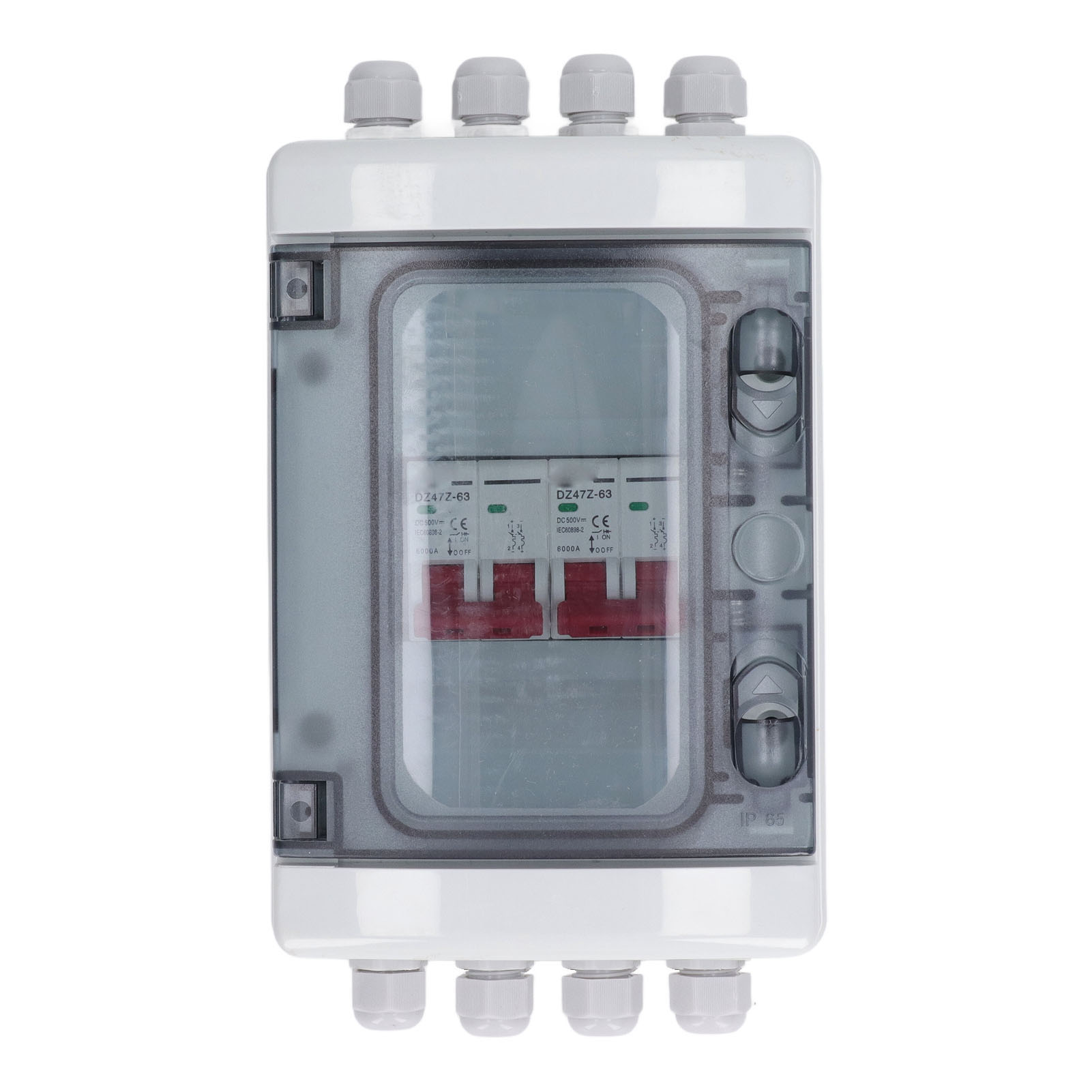 Boîtier De Disjoncteur Miniature Cc 2 Entrées 2 Sorties, Sectionneur Solaire Photovoltaïque, Distribution D'Énergie, Étanche Ip65, Résistant Aux Uv, 500 V, 63 A