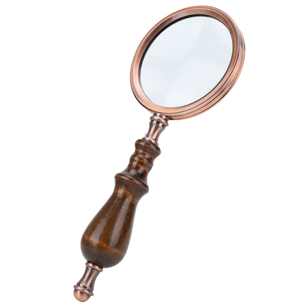 Loupe De Lecture Et D'Inspection Portable Avec Poignée En Bois Détachable (grossissement 10x)