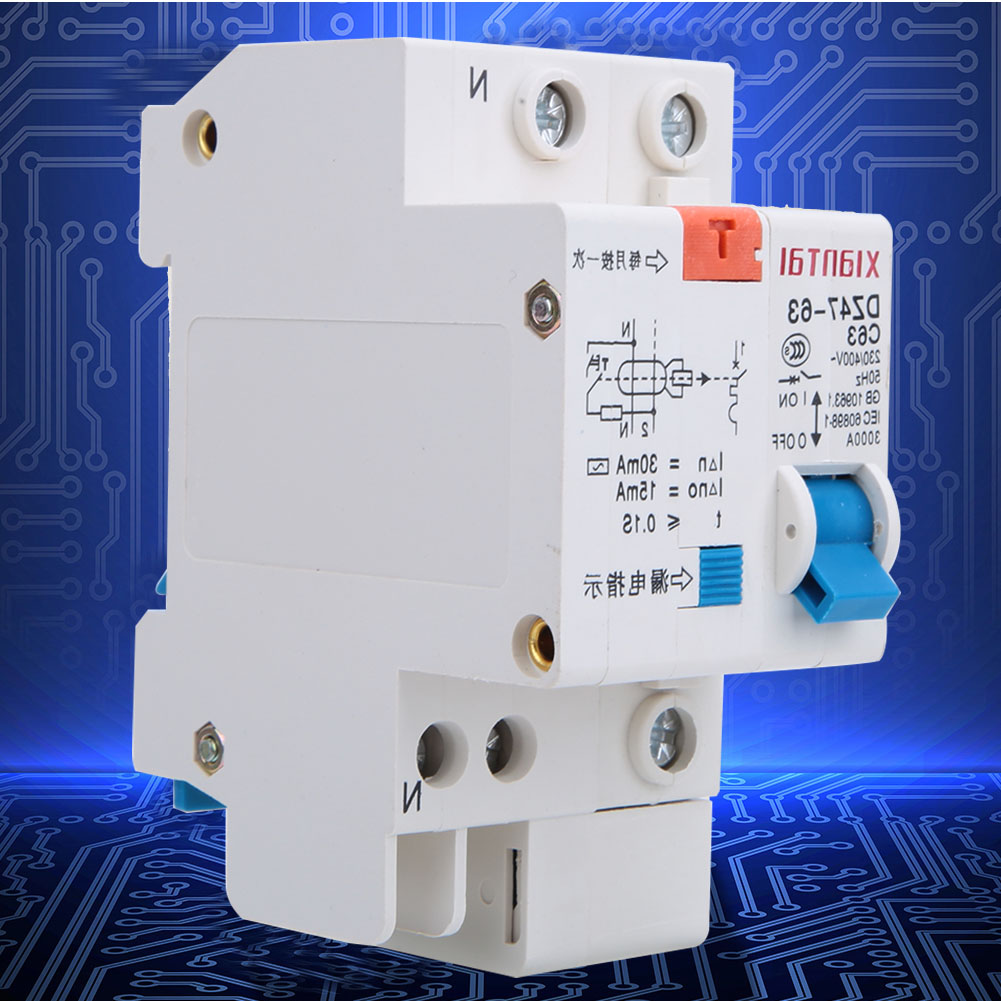 Disjoncteur Différentiel De Type C Dz47le 1p N 230v-400v 50hz 60a 4ka