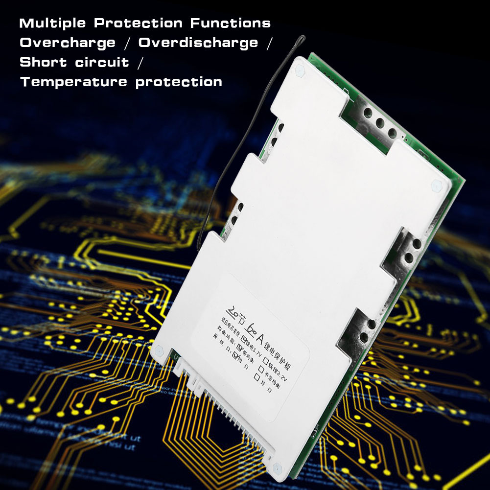 Carte De Protection De Charge Pour Batterie Lithium 20s 60a (bms Pcb) Avec Charge D'Équilibrage