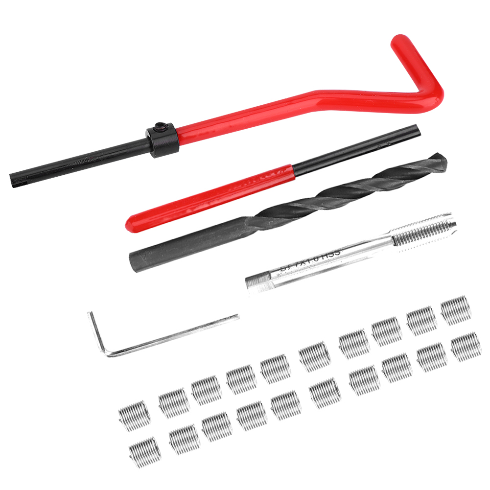 Kit De Réparation De Filetage 25 Pièces En Acier Inoxydable, Clé Dynamométrique, Outil D'Insertion De Taraud M7x1