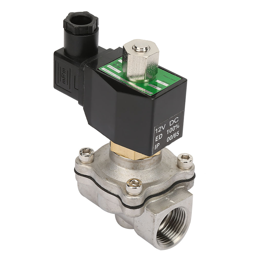 Électrovanne Électrique En Acier Inoxydable 2s-200-20 G3/4" Normalement Ouverte Pour Eau Et Air (dc12v)