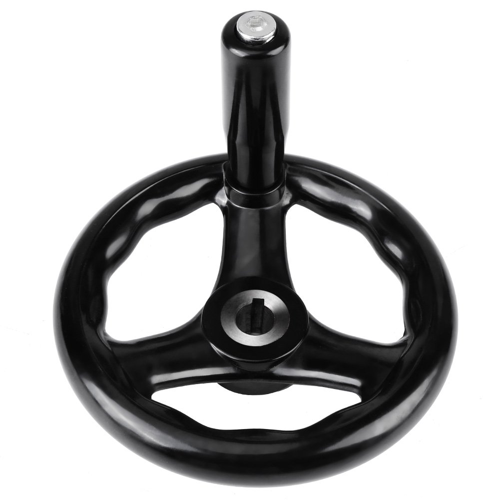 1 Volant Rond Noir À 3 Branches De 12 X 125 Mm Pour Tour Et Fraiseuse