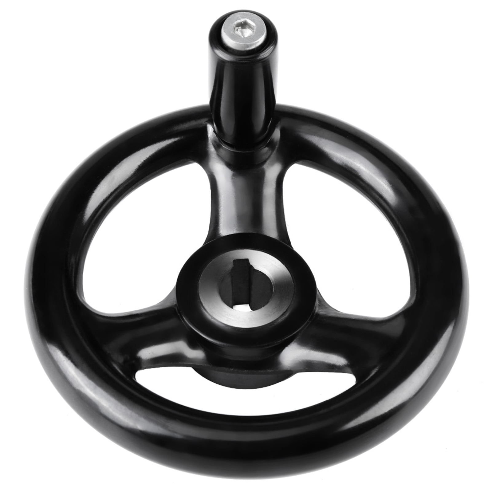 1 Volant Rond Noir À 3 Branches De 12 X 100 Mm Pour Tour Et Fraiseuse