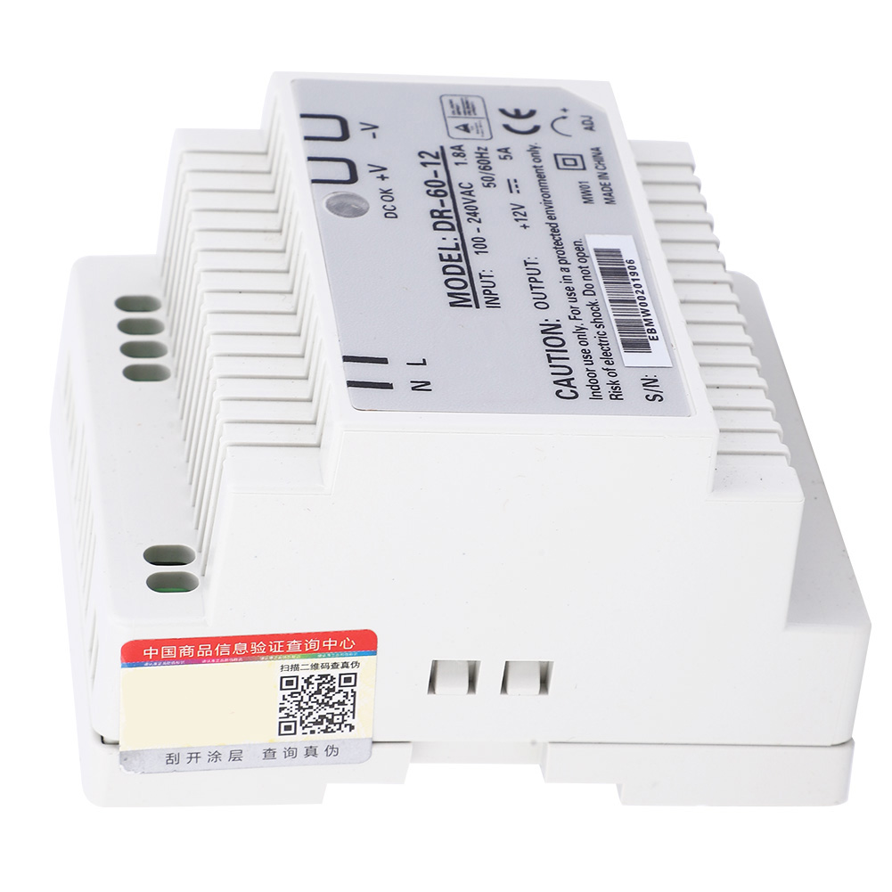 Alimentation Dr-60-12 Haute Précision, Sortie Unique Pwm, Rail Din, 60 W, 100-240 V