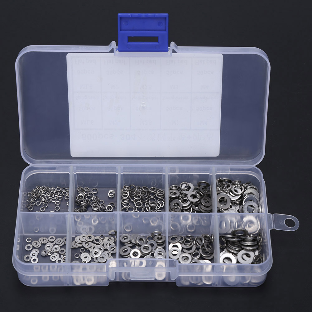 Kit De 500 Rondelles Plates Et Joints À Ressort En Acier Inoxydable M1.6 M2 M2.5 M3 M4