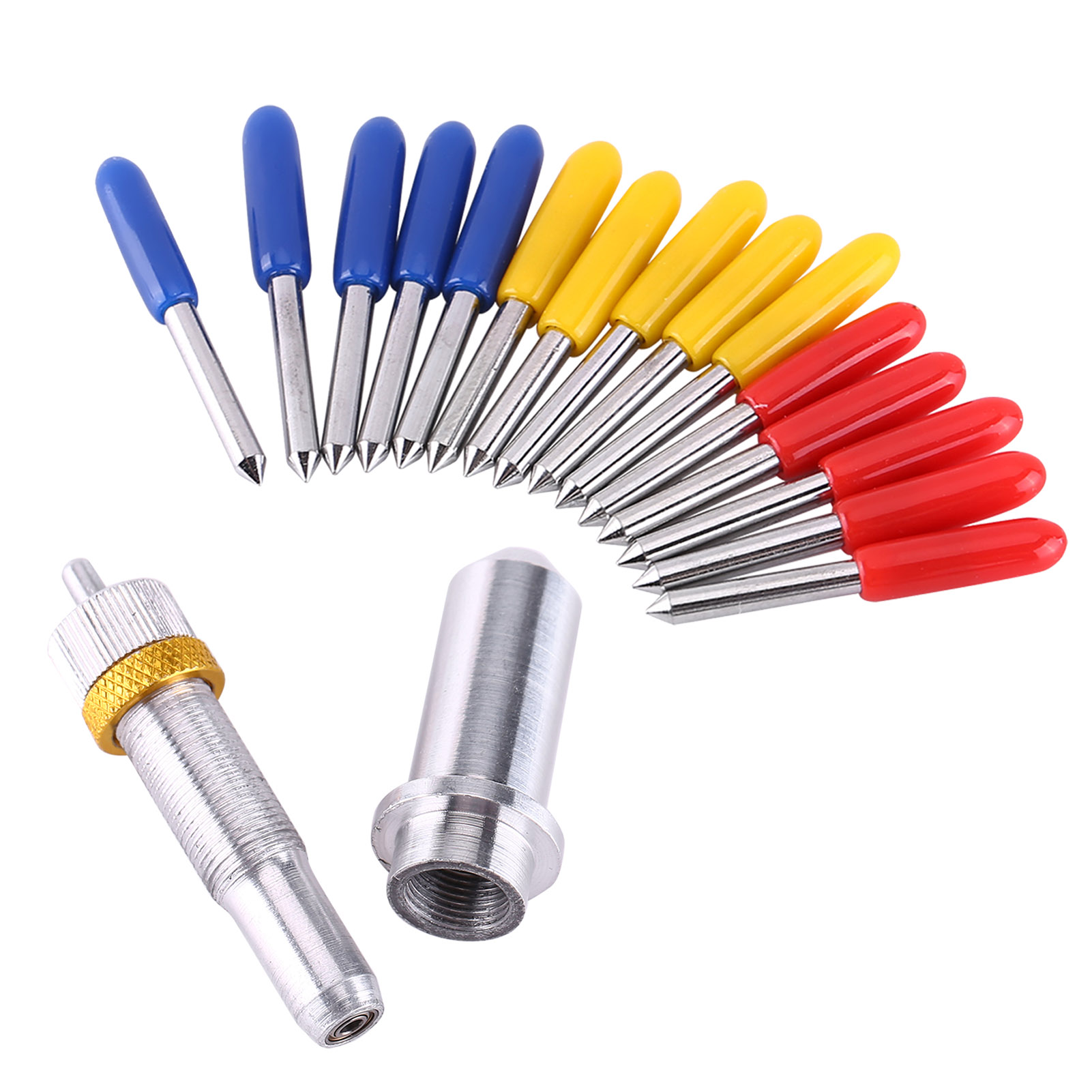 Lot De 15 Lames De Découpe En Acier Tungstène Pour Traceur, Avec Porte-lames (angles De 30, 45 Et 60°).