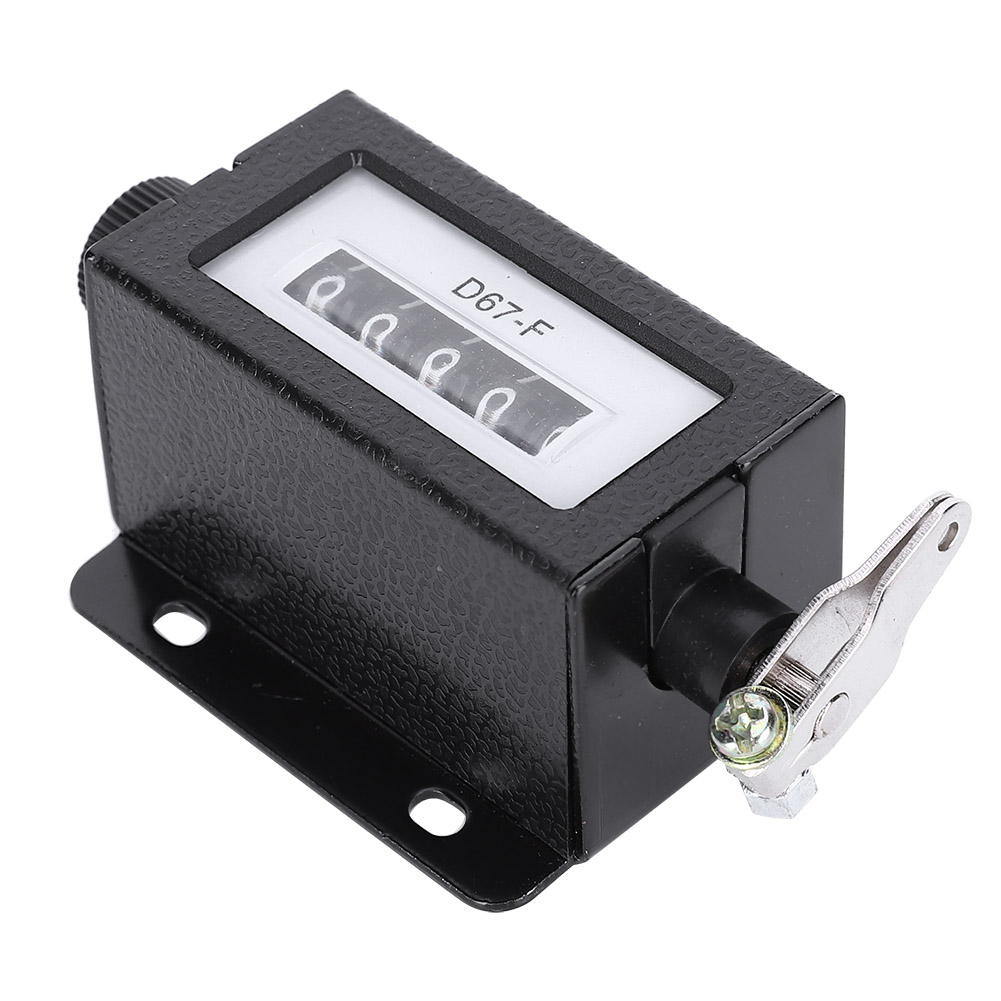 Compteur Mécanique À 5 Chiffres (0-99999) Avec Bouton Rotatif, Réinitialisable, Noir Et Ressort