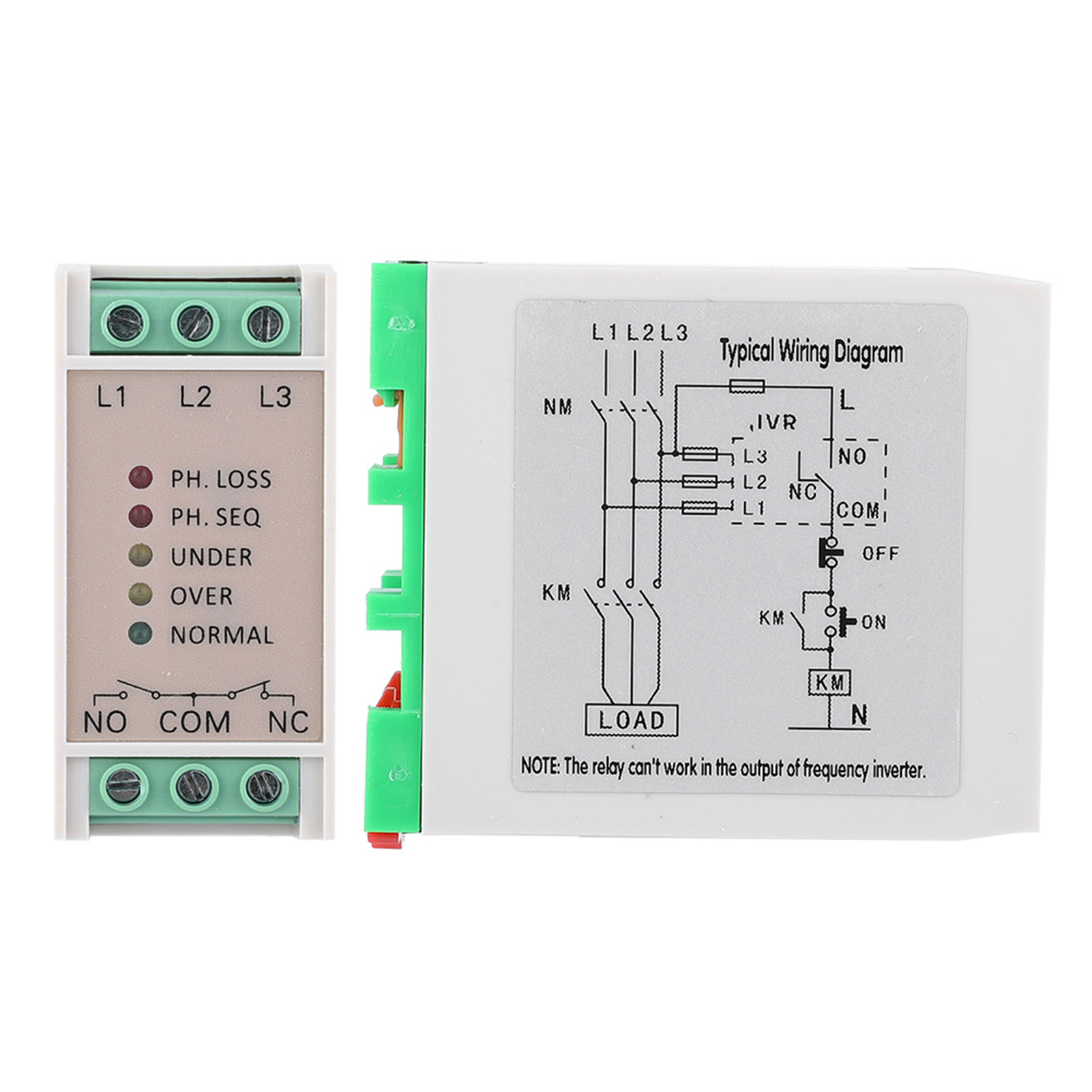 Relais De Surveillance De Séquence De Phases Pour Alimentation Triphasée 220 V Ca Avec Protection Contre Les Surtensions Et Les Sous-tensions