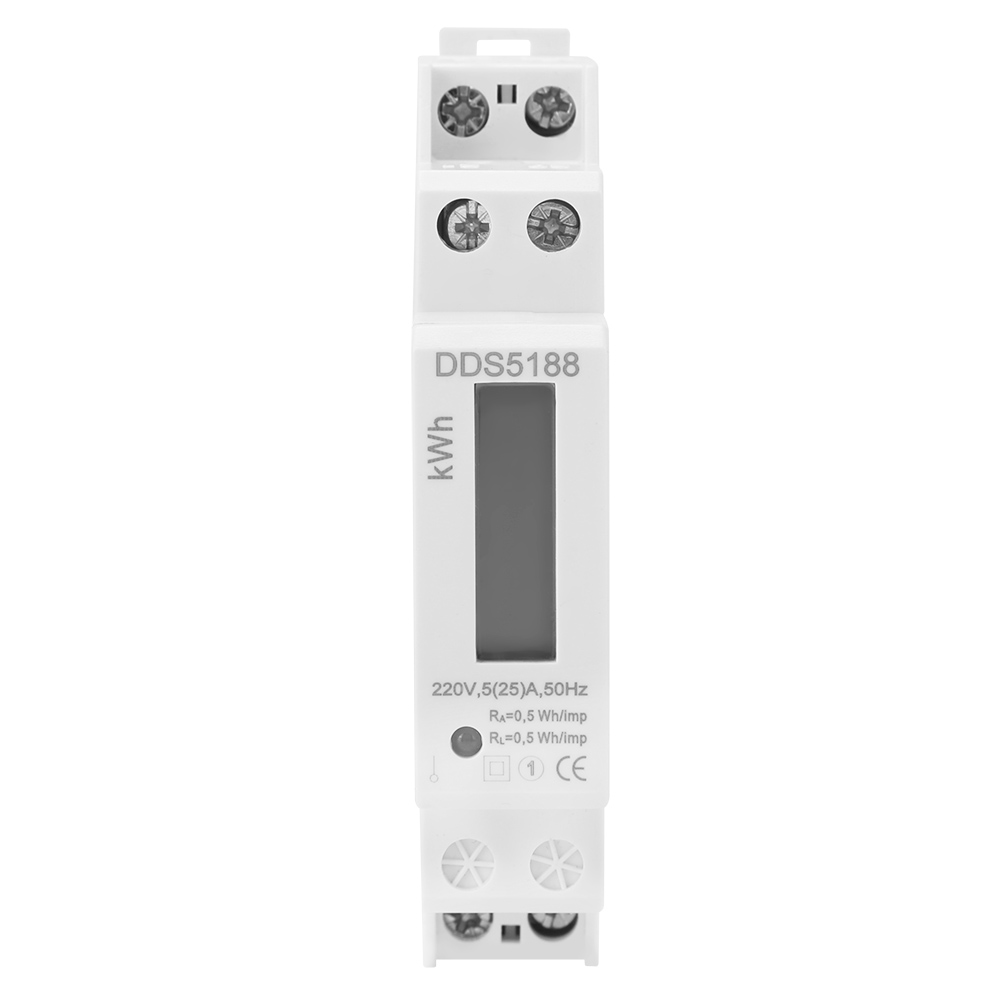 Compteur Électrique Numérique Lcd 220 V Dds5188 Sur Rail Din 5-25 A Pour Compteur De Kilowattheures (kwh)