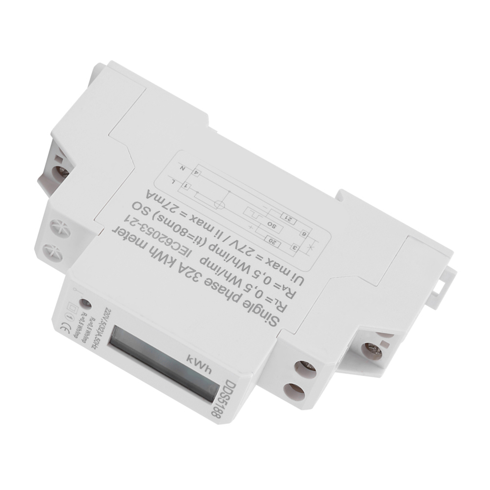 Compteur Électrique Électronique Lcd 220 V Monophasé Sur Rail Din 5-32 A