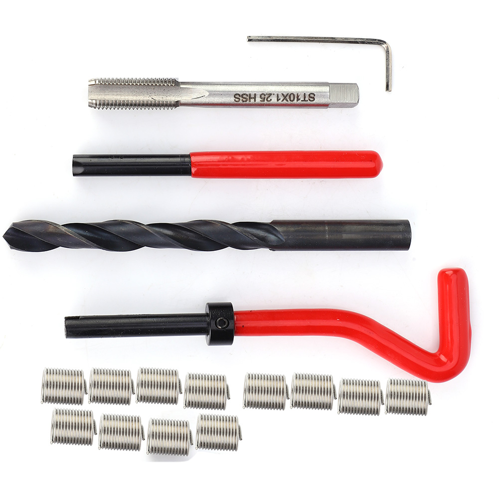 Kit De Réparation De Filetage 17 Pièces M10x1,25 En Acier Inoxydable, Jeu De Tarauds Pour Filetage Femelle