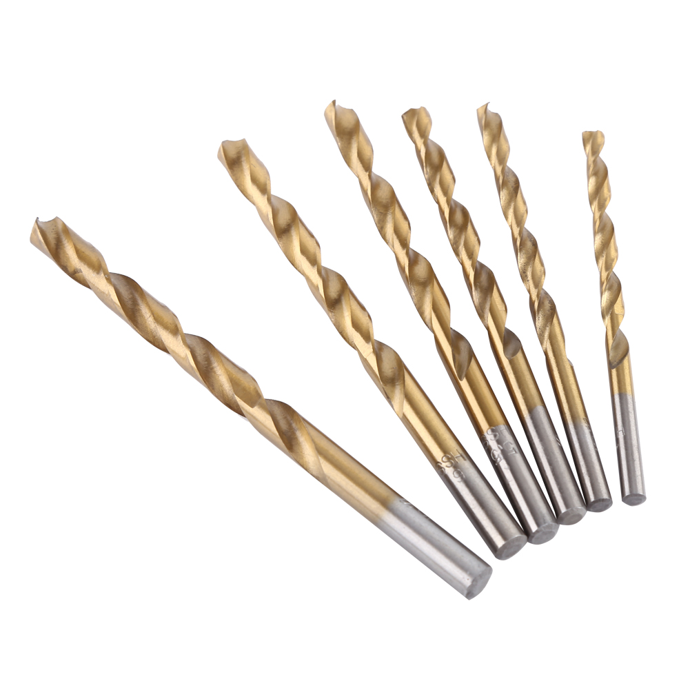 Jeu De 19 Forets Hélicoïdaux En Acier Rapide Revêtus De Titane, Queue Droite, De 1 À 10 Mm