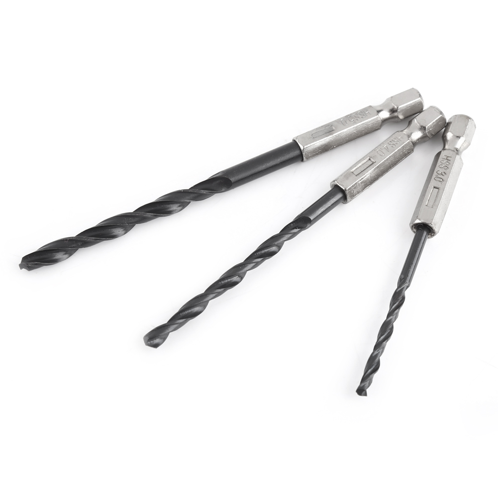 Lot De 15 Forets Hélicoïdaux À Queue Hexagonale En Acier Rapide De 3/4/5 Mm Pour Outils Électroportatifs De Travail Du Bois