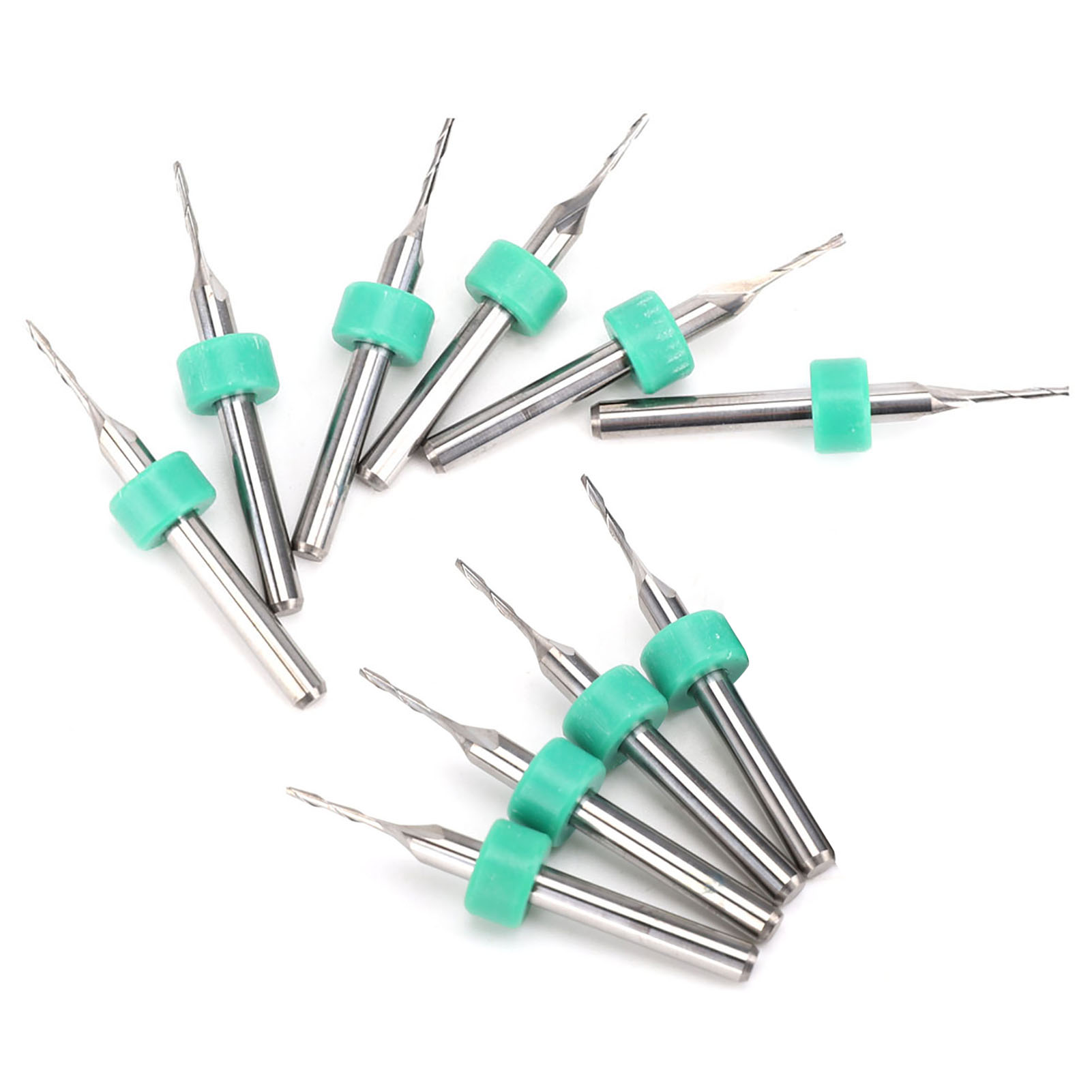 10 Fraises À 2 Dents En Carbure De Tungstène Pour Usinage Cnc, Diamètre 1,5 Mm
