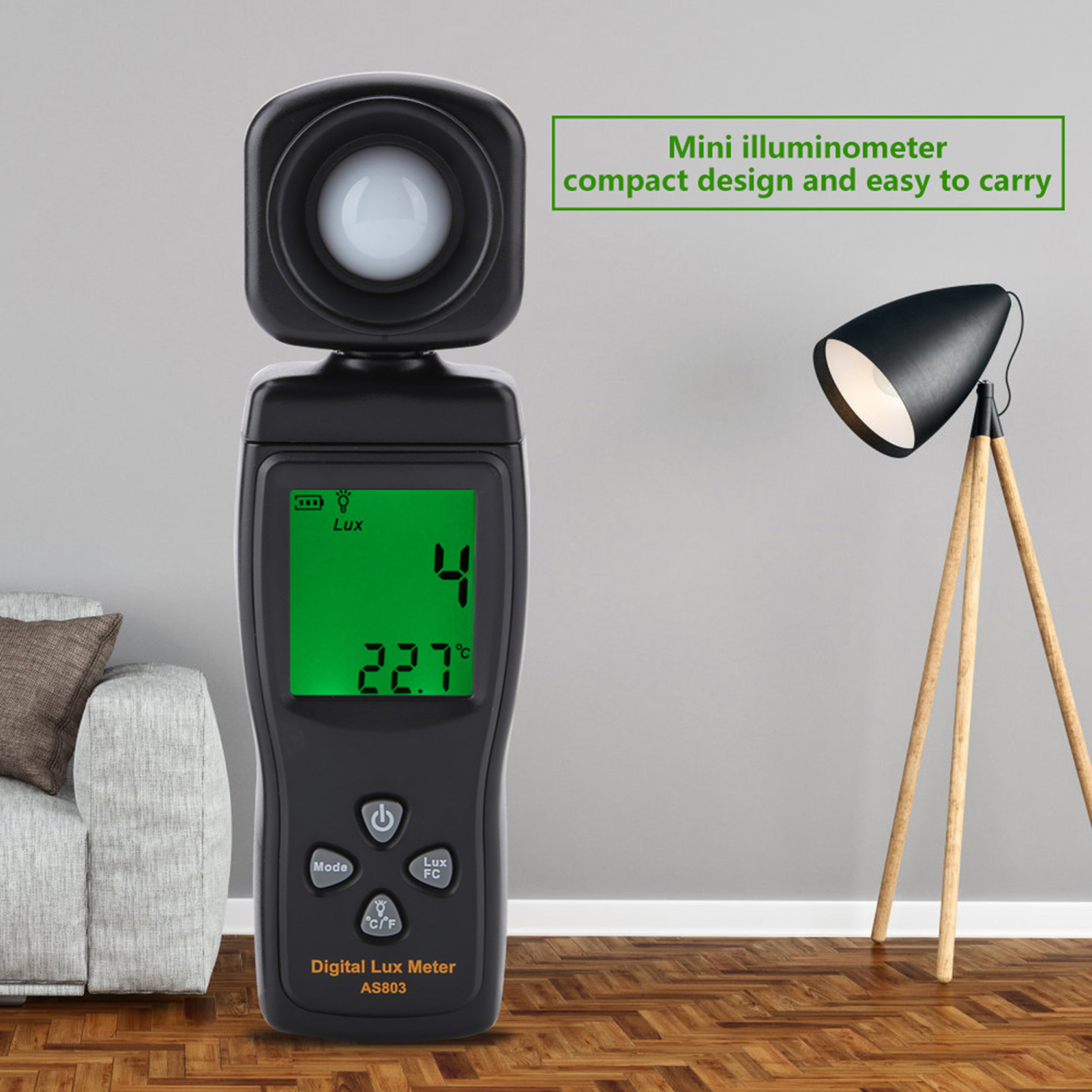 Capteur Intelligent As803 Mini Luxmètre Numérique À Écran Lcd -1060℃